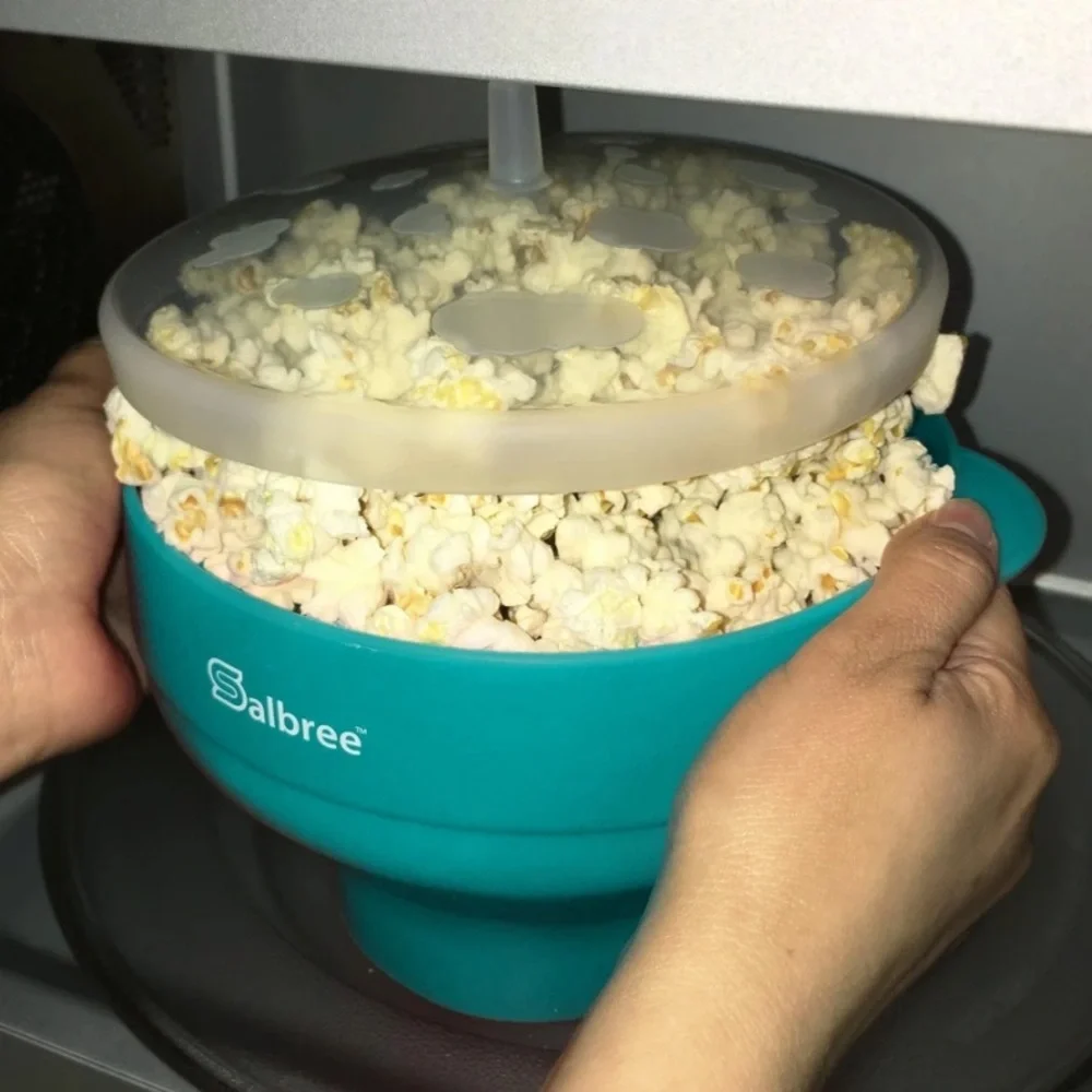 SALBREE MICROWAVE POPCORN POPPER kernel kitchen space saver silicone collapsible